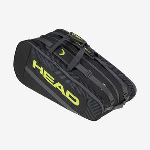 Head Base 2023 L Tennis Kit Bag (Black/Neon Yellow)
