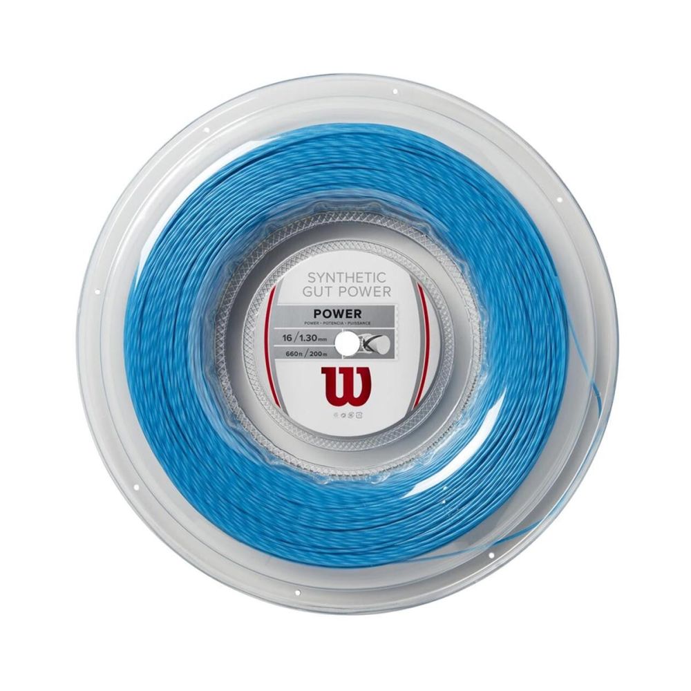 Wilson Synthetic Gut Power Tennis String Reel 16-G (1.30MM, 200M) Blue –  Noah Sports