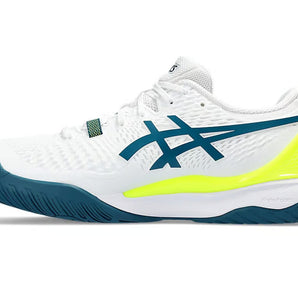 Asics Gel Resolution 9 Tennis Shoes (White/Restful Teal)