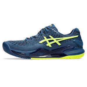 Asics Gel Resolution 9 Tennis Shoes (Mako Blue/Safety Yellow)