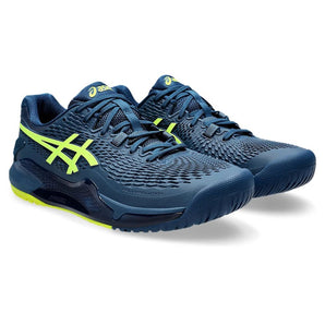 Asics Gel Resolution 9 Tennis Shoes (Mako Blue/Safety Yellow)