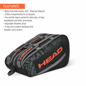 Head Base Padel Bag M (Black/Orange)