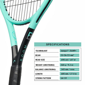 Head IG Boom Xceed Tennis Racquet (Mint/Black, Strung)