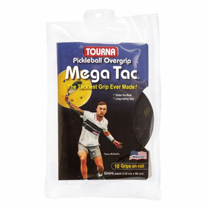 TOURNA Mega Tac Pickleball Overgrip (10 Pack, Black)