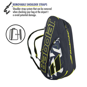 Babolat Pure Aero 12R Tennis Kit Bag (Grey/Yellow/White)