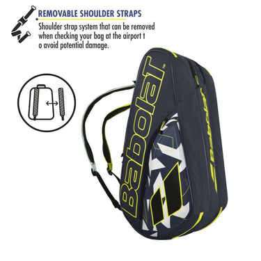 Babolat Pure Aero 12R Tennis Kitbag (Grey/Yellow/White) – Noah Sports