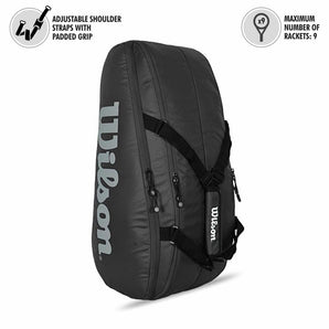 Wilson Tour 2 Compartment 9R Tennis Kit Bag (Black/Grey)
