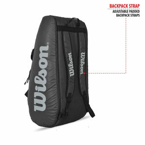 Wilson Tour 2 Compartment 9R Tennis Kit Bag (Black/Grey)