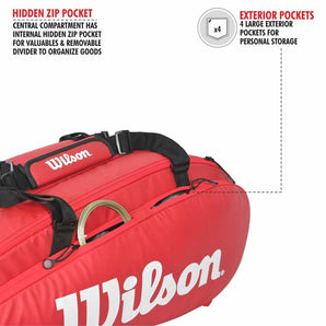 Wilson Tour 3 Compartment 15R Tennis Kit Bag (Red)